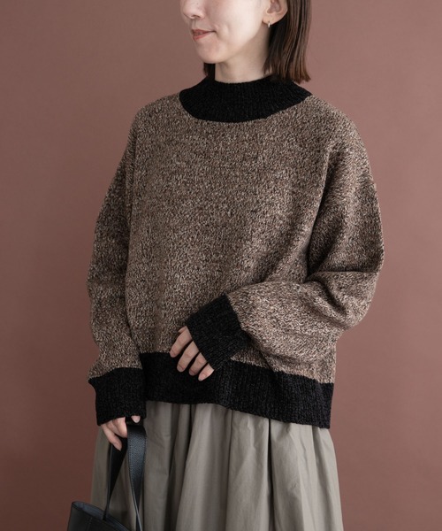 ITEMS URBANRESEARCH(アイテムズ アーバンリサーチ)の「モールミックスハイネックトニット(ニット/セーター・レディース・ブラック/ベージュ/ボルドー・FREE)」の16枚目の写真