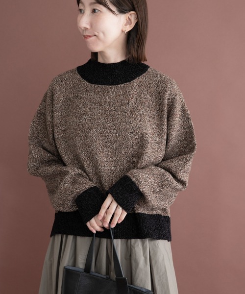 ITEMS URBANRESEARCH(アイテムズ アーバンリサーチ)の「モールミックスハイネックトニット(ニット/セーター・レディース・ブラック/ベージュ/ボルドー・FREE)」の17枚目の写真