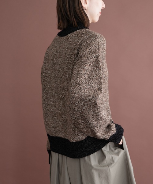 ITEMS URBANRESEARCH(アイテムズ アーバンリサーチ)の「モールミックスハイネックトニット(ニット/セーター・レディース・ブラック/ベージュ/ボルドー・FREE)」の18枚目の写真