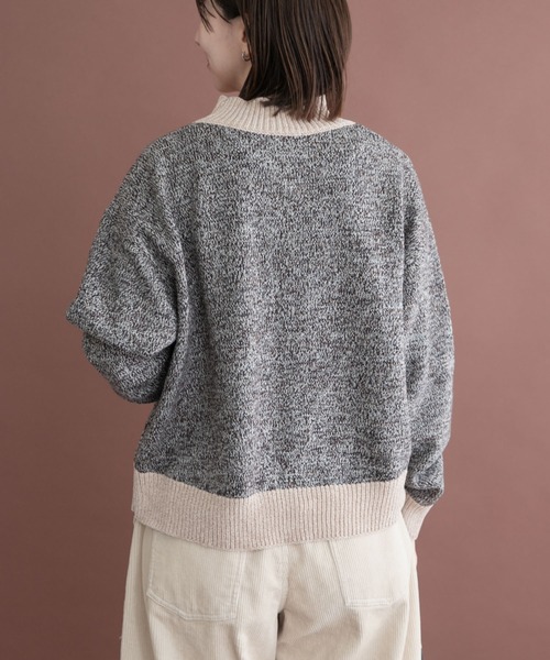 ITEMS URBANRESEARCH(アイテムズ アーバンリサーチ)の「モールミックスハイネックトニット(ニット/セーター・レディース・ブラック/ベージュ/ボルドー・FREE)」の9枚目の写真