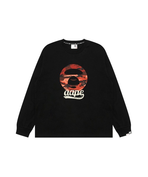 AAPE BY A BATHING APE(エーエイプバイアベイシングエイプ)の「AAPE MAIN LONG SLEEVE TEE(Tシャツ/カットソー・メンズ・ブラック/アイボリー・LARGE/X-LARGE/MEDIUM/SMALL)」の2枚目の写真