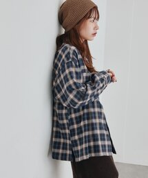 【Enlude】ネルチェック開襟シャツ《ユニセックス》