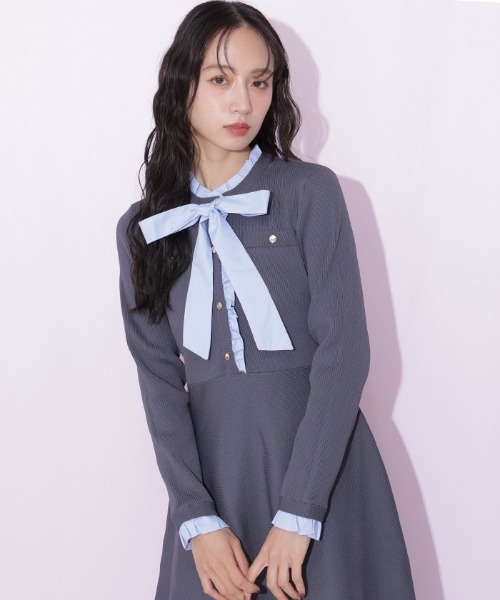 JILL by JILL STUART(ジルバイジルスチュアート)の「フリルディテールニットワンピース(ワンピース・レディース・ネイビー/モカ/グレー・FREE)」の11枚目の写真