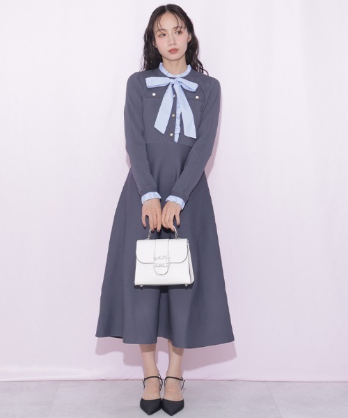 JILL by JILL STUART(ジルバイジルスチュアート)の「フリルディテールニットワンピース(ワンピース・レディース・ネイビー/モカ/グレー・FREE)」の14枚目の写真