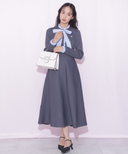 JILL by JILL STUART(ジルバイジルスチュアート)の「フリルディテールニットワンピース(ワンピース・レディース・ネイビー/モカ/グレー・FREE)」の15枚目の写真