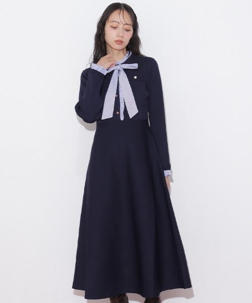 JILL by JILL STUART(ジルバイジルスチュアート)の「フリルディテールニットワンピース(ワンピース・レディース・ネイビー/モカ/グレー・FREE)」の18枚目の写真
