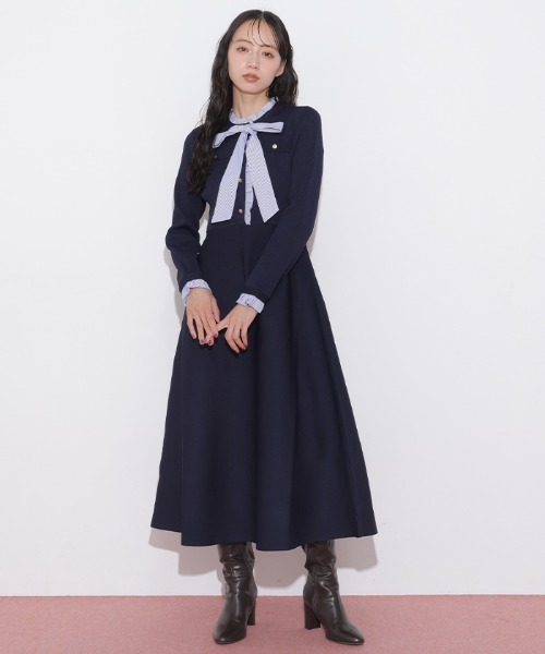 JILL by JILL STUART(ジルバイジルスチュアート)の「フリルディテールニットワンピース(ワンピース・レディース・ネイビー/モカ/グレー・FREE)」の22枚目の写真
