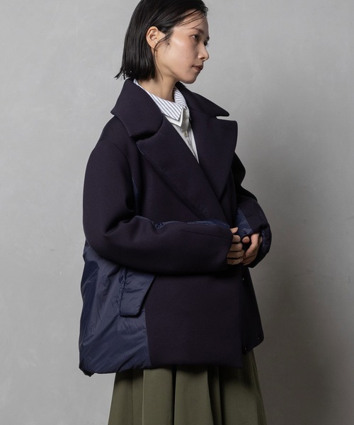 MARECHAL TERRE(マルシャルテル)の「テーラードブルゾンコート(ピーコート・レディース・ブラック/ネイビー/サンドベージュ/ブラウン・MEDIUM)」の14枚目の写真