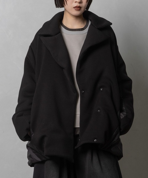 MARECHAL TERRE(マルシャルテル)の「テーラードブルゾンコート(ピーコート・レディース・ブラック/ネイビー/サンドベージュ/ブラウン・MEDIUM)」の7枚目の写真