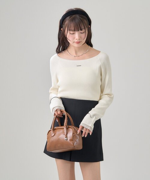 mystic(ミスティック)の「【ZOZO限定REVIAL】プレート付きクルーリブニット(ニット/セーター・レディース・ブラウン/アイボリー/ブラック・FREE)」の13枚目の写真