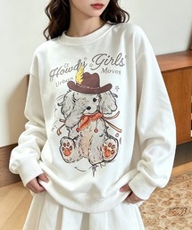 ドッグプリントクルーネックスウェット