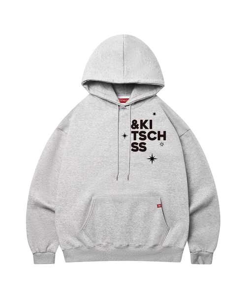 KITSCH&KISS(キッチアンドキス)の「STAR LOGO オーバーサイズフーディー (SOHKNK-106)(パーカー・レディース・ブラック/グレー/オートミール/ワイン・FREE)」の2枚目の写真
