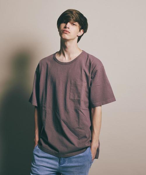 MONKEY TIME(モンキータイム)の「<monkey time by CALUX> ∴ オーバーダイ 1ポケ ビッグ Tシャツ◆(Tシャツ/カットソー・メンズ・コバルトブルー/ライトピンク/ダークグリーン/モカ/オリーブ/ブラウン/ダークグレー/ホワイト・LARGE/MEDIUM/SMALL/X-LARGE)」の8枚目の写真