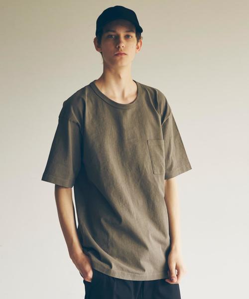 MONKEY TIME(モンキータイム)の「<monkey time by CALUX> ∴ オーバーダイ 1ポケ ビッグ Tシャツ◆(Tシャツ/カットソー・メンズ・コバルトブルー/ライトピンク/ダークグリーン/モカ/オリーブ/ブラウン/ダークグレー/ホワイト・LARGE/MEDIUM/SMALL/X-LARGE)」の6枚目の写真