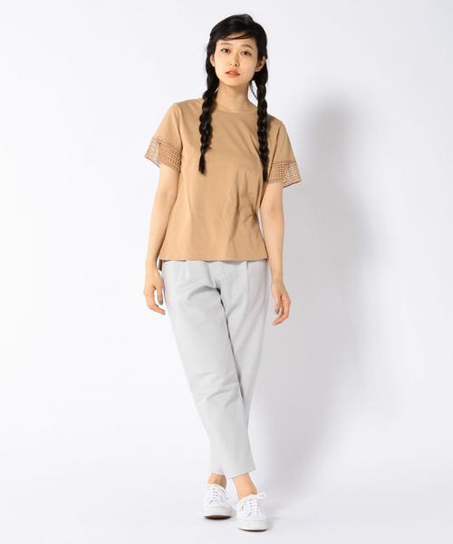 Khaju（カージュ）の「Khaju: ケミカルレースTEE（Tシャツ/カットソー・レディース・オフホワイト/ベージュ・ONE SIZE）」の5枚目の写真