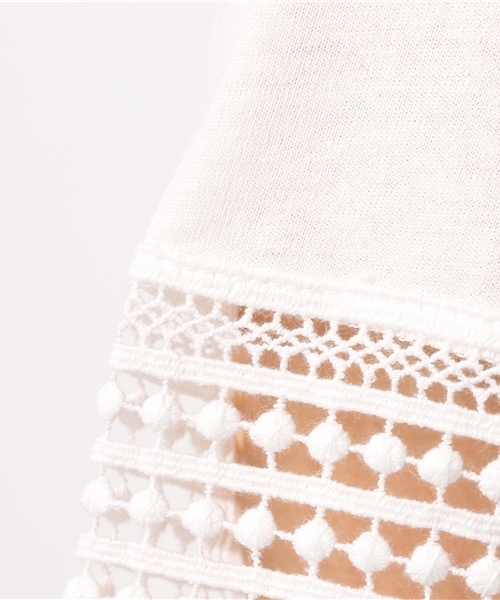 Khaju（カージュ）の「Khaju: ケミカルレースTEE（Tシャツ/カットソー・レディース・オフホワイト/ベージュ・ONE SIZE）」の8枚目の写真