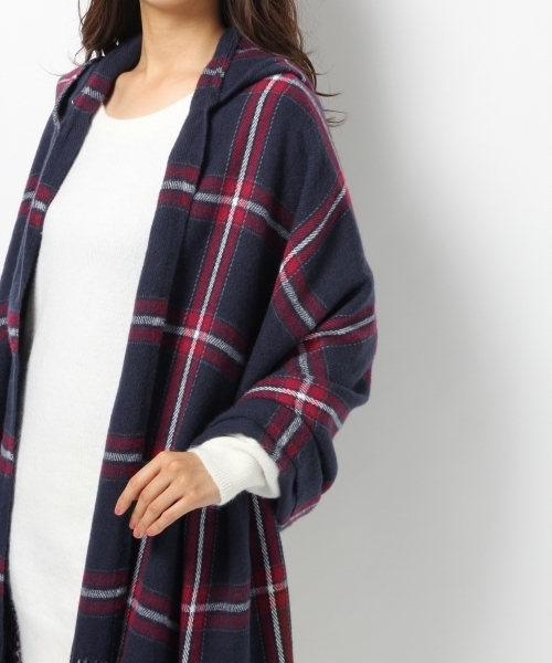 Heather（ヘザー）の「【大HITアイテム】チェックポンチョ16　732248（マフラー・レディース・ホワイト系その他/ブルー系その他・FREE）」の9枚目の写真