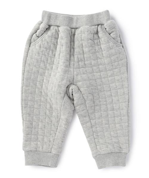 green label relaxing(グリーンレーベルリラクシング)の「キルトジャカード ボア ポケット サルエルパンツ(その他パンツ・キッズ・オリーブ/グレー・85cm/75cm)」の2枚目の写真