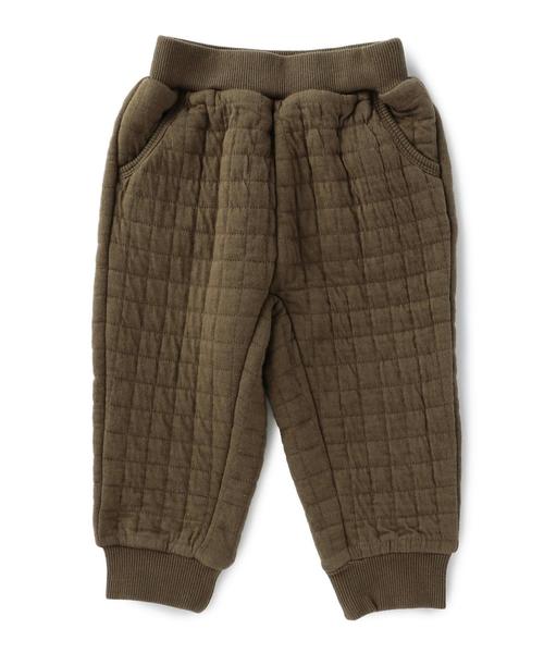 green label relaxing(グリーンレーベルリラクシング)の「キルトジャカード ボア ポケット サルエルパンツ(その他パンツ・キッズ・オリーブ/グレー・85cm/75cm)」の1枚目の写真
