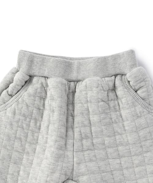 green label relaxing(グリーンレーベルリラクシング)の「キルトジャカード ボア ポケット サルエルパンツ(その他パンツ・キッズ・オリーブ/グレー・85cm/75cm)」の4枚目の写真