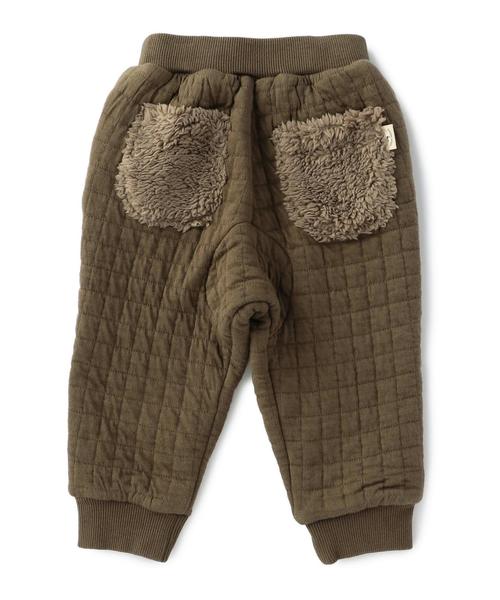 green label relaxing(グリーンレーベルリラクシング)の「キルトジャカード ボア ポケット サルエルパンツ(その他パンツ・キッズ・オリーブ/グレー・85cm/75cm)」の9枚目の写真