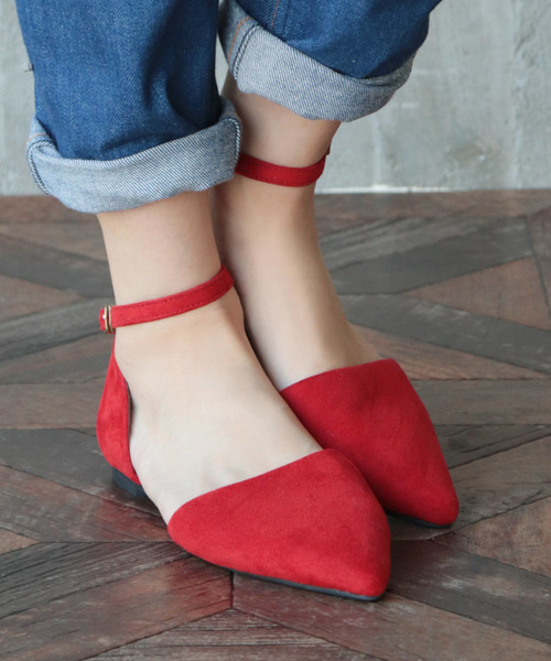 SESTO（セスト）の「アンクルストラップのポインテッドトゥフラットパンプス（パンプス・レディース・ボルドー/レオパード/パイソン/ダークブラウン/レッド/ブラック/ピンクベージュ/ライトグレー/ピンク/ネイビー/ブルー系その他/イエロー/グレイッシュベージュ/その他/ブラウン/チェック・L/3L/S/M/LL）」の12枚目の写真