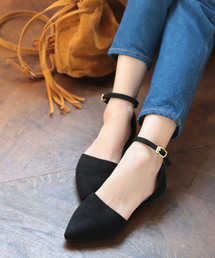 SESTO | アンクルストラップのポインテッドトゥフラットパンプス(パンプス)