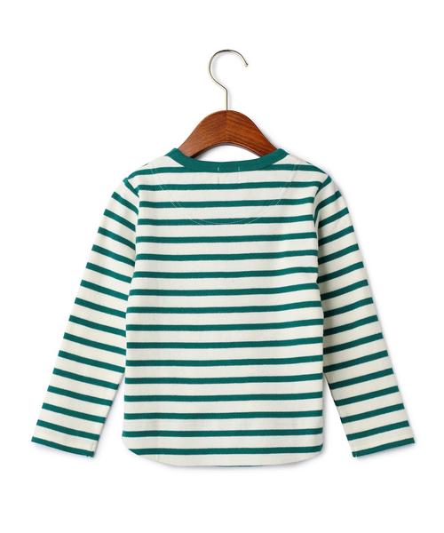 green label relaxing（グリーンレーベルリラクシング）の「【KIDS】スムースキモウ ボーダー シシュウ◆（Tシャツ/カットソー・キッズ・ワインレッド/ケリー・105/125/135/115/95）」の3枚目の写真