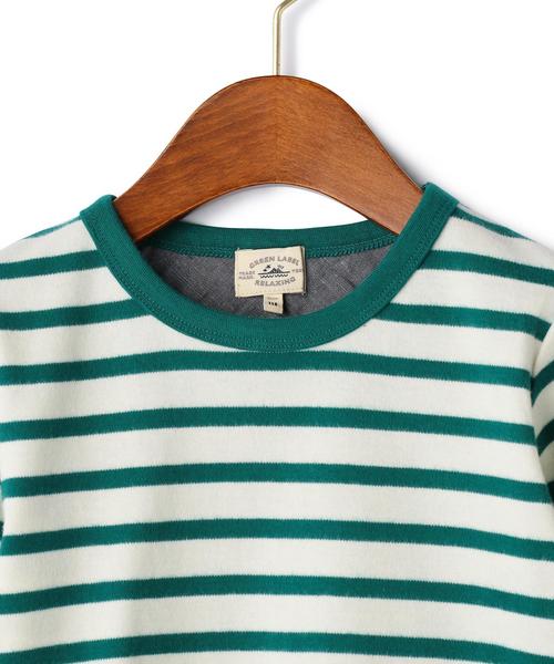 green label relaxing（グリーンレーベルリラクシング）の「【KIDS】スムースキモウ ボーダー シシュウ◆（Tシャツ/カットソー・キッズ・ワインレッド/ケリー・105/125/135/115/95）」の4枚目の写真