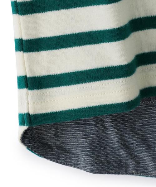 green label relaxing（グリーンレーベルリラクシング）の「【KIDS】スムースキモウ ボーダー シシュウ◆（Tシャツ/カットソー・キッズ・ワインレッド/ケリー・105/125/135/115/95）」の6枚目の写真