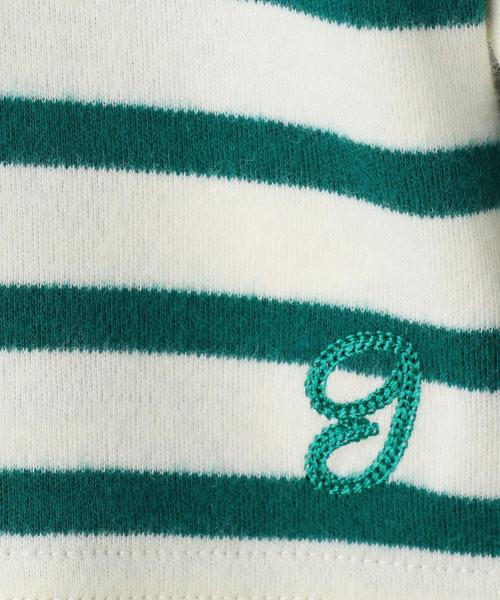 green label relaxing（グリーンレーベルリラクシング）の「【KIDS】スムースキモウ ボーダー シシュウ◆（Tシャツ/カットソー・キッズ・ワインレッド/ケリー・105/125/135/115/95）」の7枚目の写真