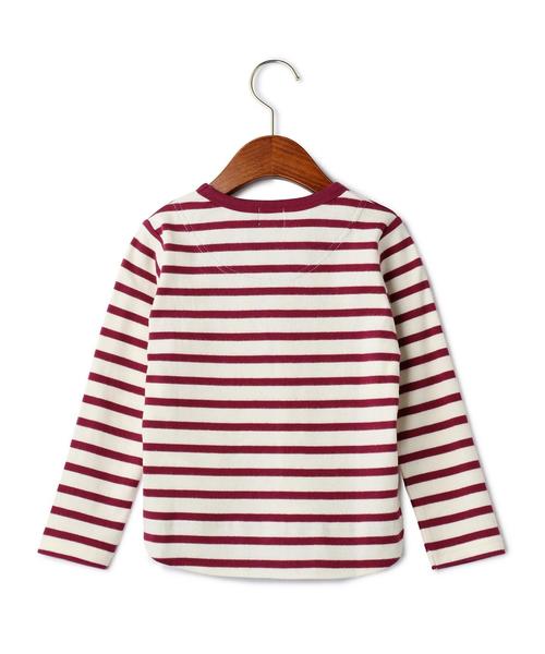 green label relaxing（グリーンレーベルリラクシング）の「【KIDS】スムースキモウ ボーダー シシュウ◆（Tシャツ/カットソー・キッズ・ワインレッド/ケリー・105/125/135/115/95）」の8枚目の写真