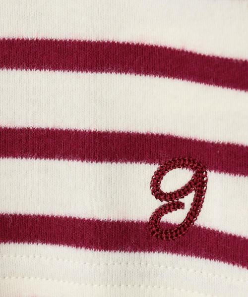 green label relaxing（グリーンレーベルリラクシング）の「【KIDS】スムースキモウ ボーダー シシュウ◆（Tシャツ/カットソー・キッズ・ワインレッド/ケリー・105/125/135/115/95）」の9枚目の写真