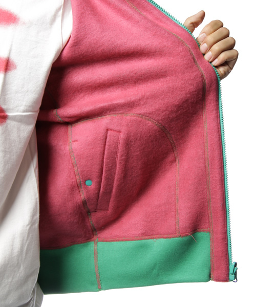 HYSTERIC GLAMOUR（ヒステリックグラマー）の「HYS ROCK WOMAN pt リバーシブルPK（パーカー・メンズ・ピンク/グリーン/トップグレー・SMALL/MEDIUM/LARGE）」の15枚目の写真