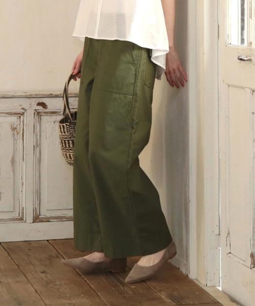 coen（コーエン）の「【新色登場・大人気・追加生産】ベイカーワイドパンツ（その他パンツ・レディース・オリーブ/ベージュ・SMALL/LARGE/MEDIUM）」の2枚目の写真