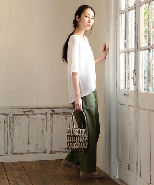 coen（コーエン）の「【新色登場・大人気・追加生産】ベイカーワイドパンツ（その他パンツ・レディース・オリーブ/ベージュ・SMALL/LARGE/MEDIUM）」の9枚目の写真