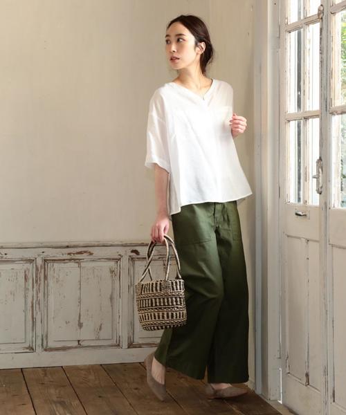 coen（コーエン）の「【新色登場・大人気・追加生産】ベイカーワイドパンツ（その他パンツ・レディース・オリーブ/ベージュ・SMALL/LARGE/MEDIUM）」の10枚目の写真