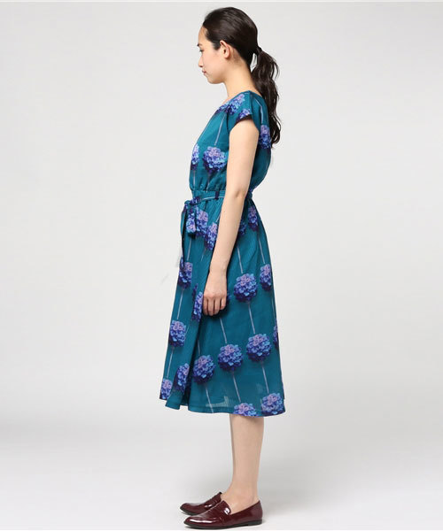 merlot plus（メルロープリュス）の「ストライプフラワー柄ウエストマークワンピース5925（ワンピース・レディース・ピンク/ブラック/ブルーグリーン・FREE）」の10枚目の写真