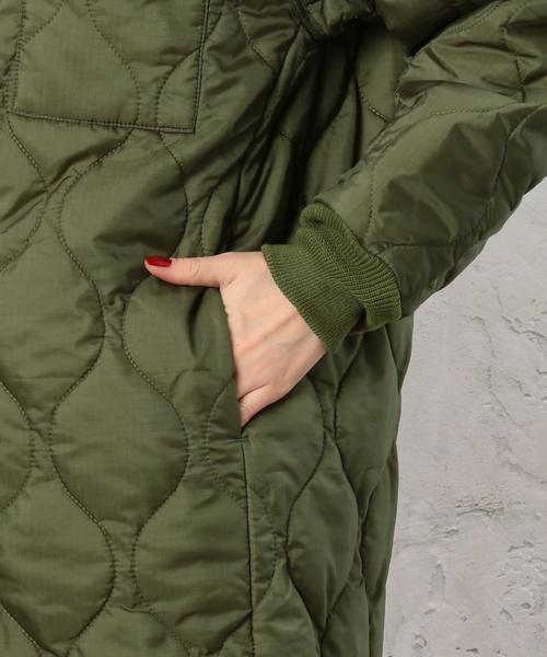 green label relaxing（グリーンレーベルリラクシング）の「[WEB限定] CB ウラサーマルキルティング ロング ジャケット ◆（ミリタリージャケット・レディース・ブラック/オリーブ・38/36）」の20枚目の写真