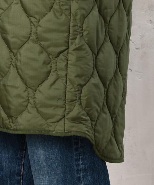 green label relaxing（グリーンレーベルリラクシング）の「[WEB限定] CB ウラサーマルキルティング ロング ジャケット ◆（ミリタリージャケット・レディース・ブラック/オリーブ・38/36）」の21枚目の写真