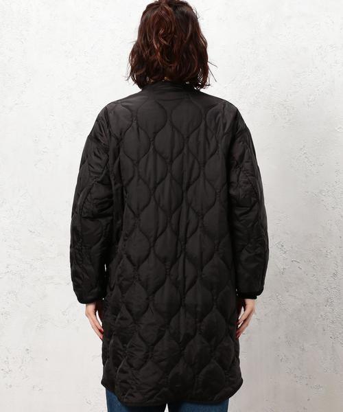 green label relaxing（グリーンレーベルリラクシング）の「[WEB限定] CB ウラサーマルキルティング ロング ジャケット ◆（ミリタリージャケット・レディース・ブラック/オリーブ・38/36）」の16枚目の写真