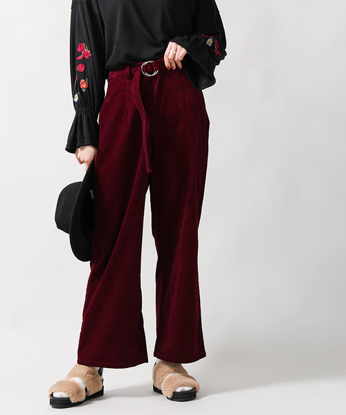 WEGO(ウィゴー)の「WEGO/コーデュロイワイドパンツ(その他パンツ・レディース・ダークブラウン/ブラック/ワイン/ブラウン/ピンク/ライトピンク/ライトベージュ/グリーン系その他・LARGE/MEDIUM/SMALL)」の16枚目の写真