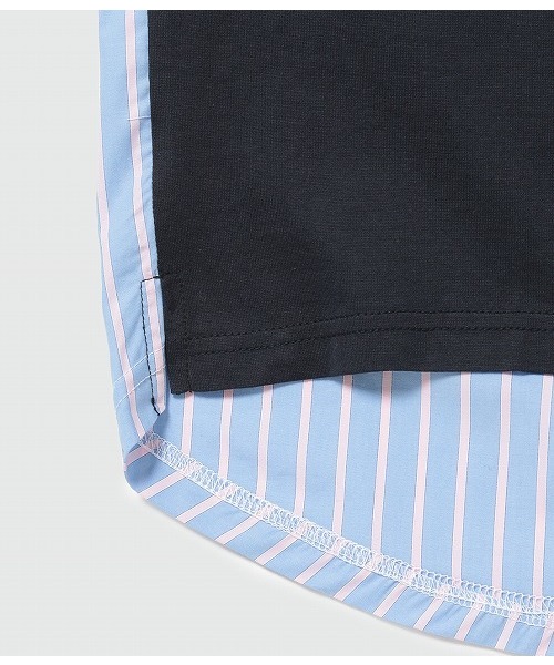ADAM ET ROPE'(アダムエロペ)の「【ALOYE】別注 フハク切り替えロングスリーブT(Tシャツ/カットソー・メンズ・ベージュ/ネイビー・L/M)」の7枚目の写真
