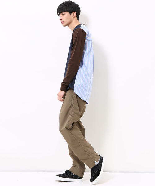 ADAM ET ROPE'(アダムエロペ)の「【ALOYE】別注 フハク切り替えロングスリーブT(Tシャツ/カットソー・メンズ・ベージュ/ネイビー・L/M)」の13枚目の写真