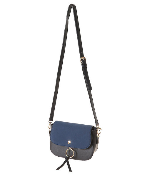 Edit Sheen（エディットシーン）の「リングデザインフラップミニショルダー（ショルダーバッグ・レディース・ブラック/ネイビー/ボルドー/キャメル/グレー・FREE）」の3枚目の写真