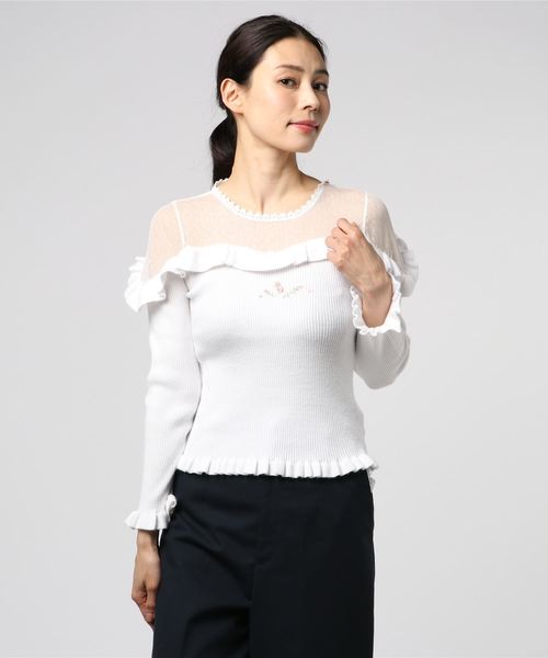 フォクシー　フリル　ニット レーシーフリルニットプル | レディース服・レディース