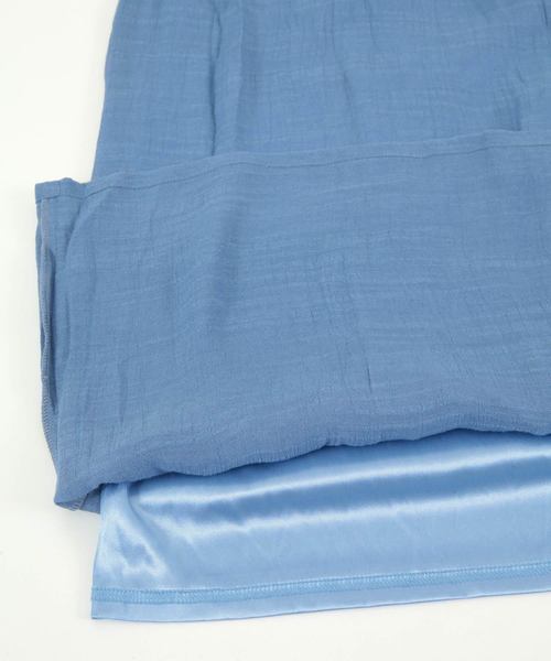 titivate（ティティベイト）の「スラブウエストゴムワイドフレアパンツ（その他パンツ・レディース・ブラック/イエロー/ブルー/オレンジ/ライトベージュ/カーキ/ピンクベージュ・M/L/S）」の9枚目の写真