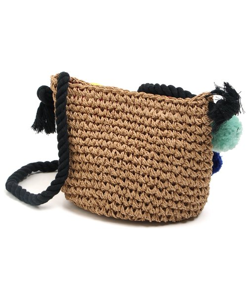 BREEZE（ブリーズ）の「ぽんぽん付きショルダーペーパーBAG（ショルダーバッグ・キッズ・ブラック/オフホワイト/レインボー・FREE）」の10枚目の写真