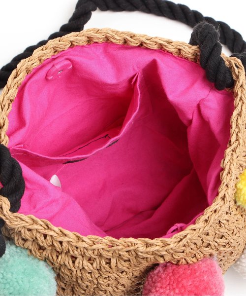 BREEZE（ブリーズ）の「ぽんぽん付きショルダーペーパーBAG（ショルダーバッグ・キッズ・ブラック/オフホワイト/レインボー・FREE）」の14枚目の写真