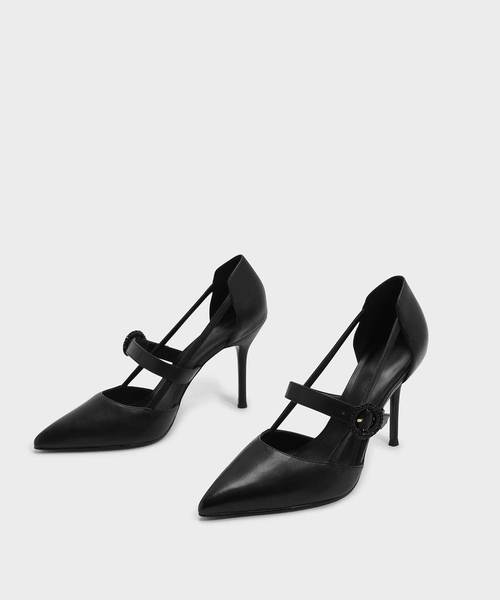 CHARLES & KEITH(チャールズ & キース)の「カットアウトディテールメリージェーンスティレット / CUT OUT DETAIL MARY JANE STILETTOS(ローファー・レディース・バーガンディー/ブラック/ピンク・25.5cm/23.5cm/22.5cm/24.5cm/23cm/25cm)」の5枚目の写真